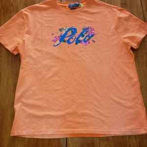 Polo ralph lauren orange floral tshirt